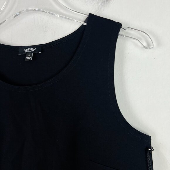 NWT Jones & Co New York Sleeveless Faux Crossover Hem Top Black Size Small S NEW - Picture 3 of 10